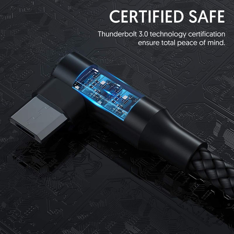 EWUONU كابل ميكرو USB بزاوية 90 درجة [عبوة 2 10 قدم] لجهاز Fire 7 HD8، أجهزة Samsung اللوحية، Galaxy S7 S6 Edge J8 J7، Xbox One، وحدات تحكم PS4، الكاميرا والمزيد - كابل شحن ميكرو USB بزاوية صحيحة - Image 2